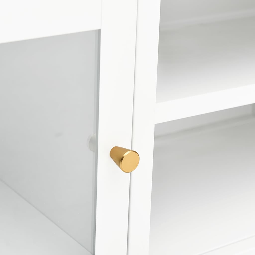 vidaXL Meuble TV Blanc 90x30x44 cm Acier et Verre