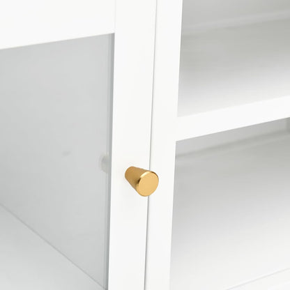 vidaXL Meuble TV Blanc 90x30x44 cm Acier et Verre