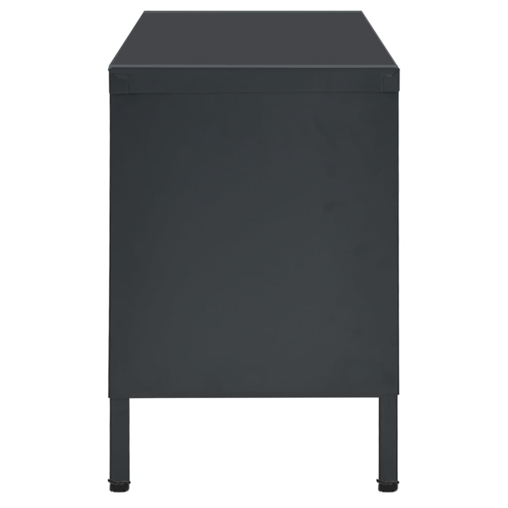 vidaXL Meuble TV anthracite 90x30x44 cm acier et verre