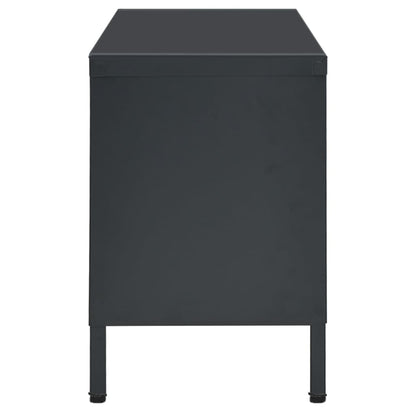vidaXL Meuble TV anthracite 90x30x44 cm acier et verre