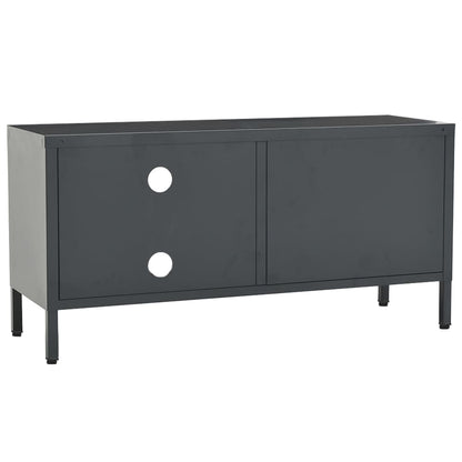vidaXL Meuble TV anthracite 90x30x44 cm acier et verre