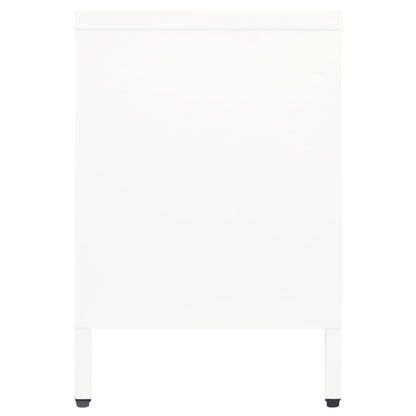 vidaXL Meuble TV blanc 105x35x52 cm Acier et verre