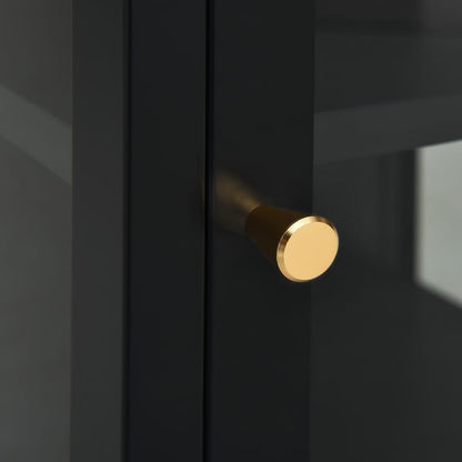 vidaXL Buffet noir 38x35x70 cm Acier et verre
