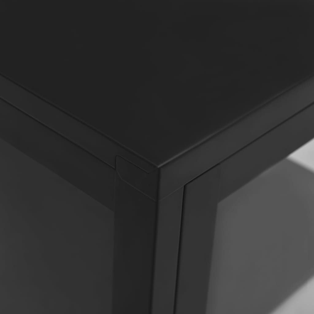 vidaXL Buffet noir 38x35x70 cm Acier et verre
