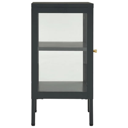 vidaXL Buffet anthracite 38x35x70 cm acier et verre