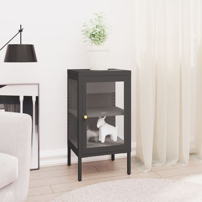 vidaXL Buffet anthracite 38x35x70 cm acier et verre
