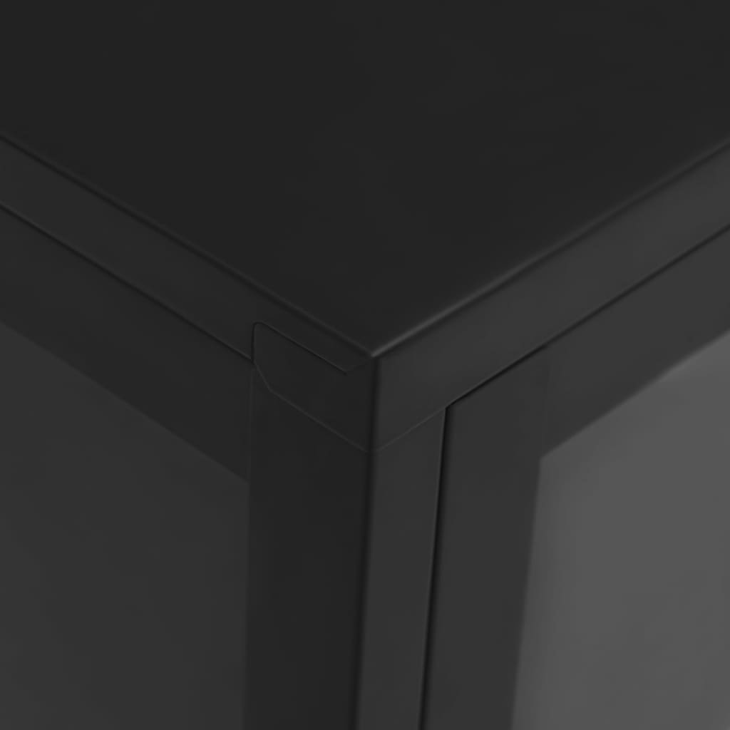 vidaXL Buffet noir 70x35x70 cm acier et verre