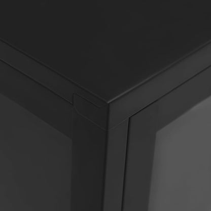 vidaXL Buffet noir 70x35x70 cm acier et verre