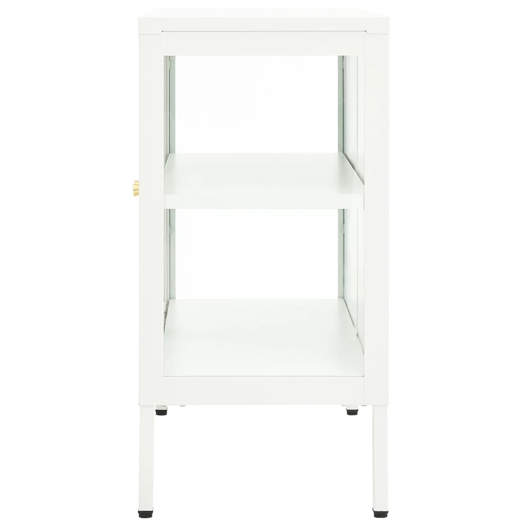 vidaXL Buffet blanc 70x35x70 cm acier et verre