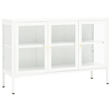 vidaXL Buffet blanc 105x35x70 cm Acier et verre