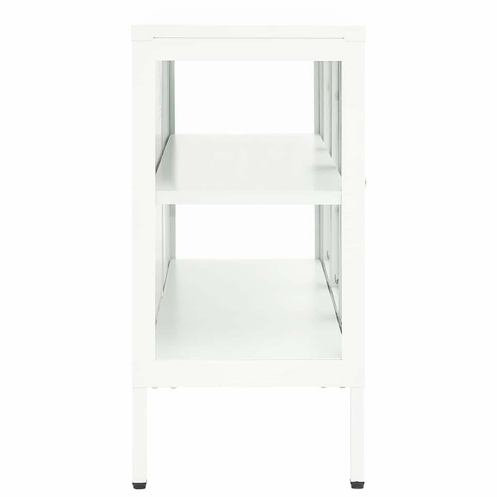 vidaXL Sideboard Weiß 105x35x70 cm Stahl und Glas