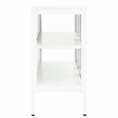 vidaXL Sideboard Weiß 105x35x70 cm Stahl und Glas