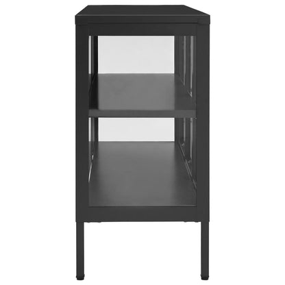 vidaXL Sideboard Anthrazit 105x35x70 cm Stahl und Glas
