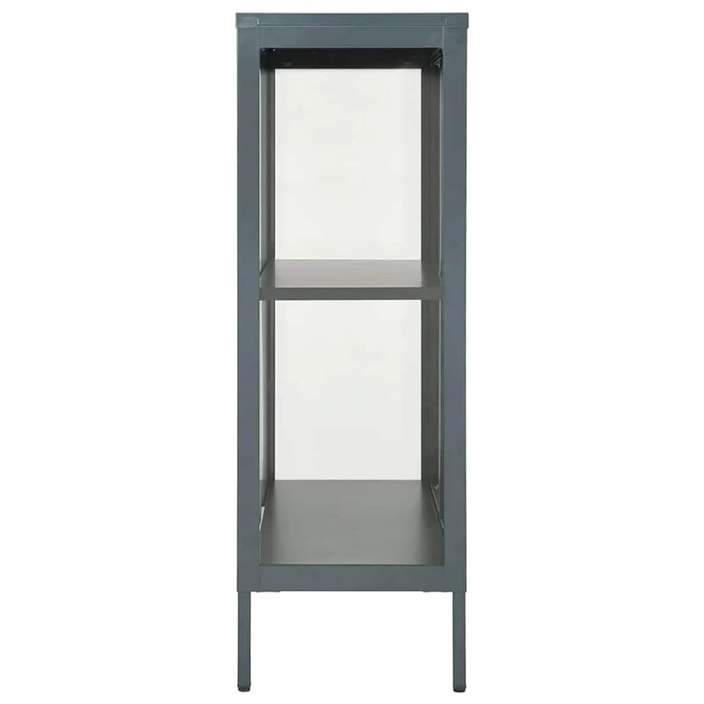 vidaXL Sideboard Anthrazit 75x35x105 cm Stahl und Glas