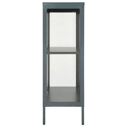 vidaXL Sideboard Anthrazit 75x35x105 cm Stahl und Glas