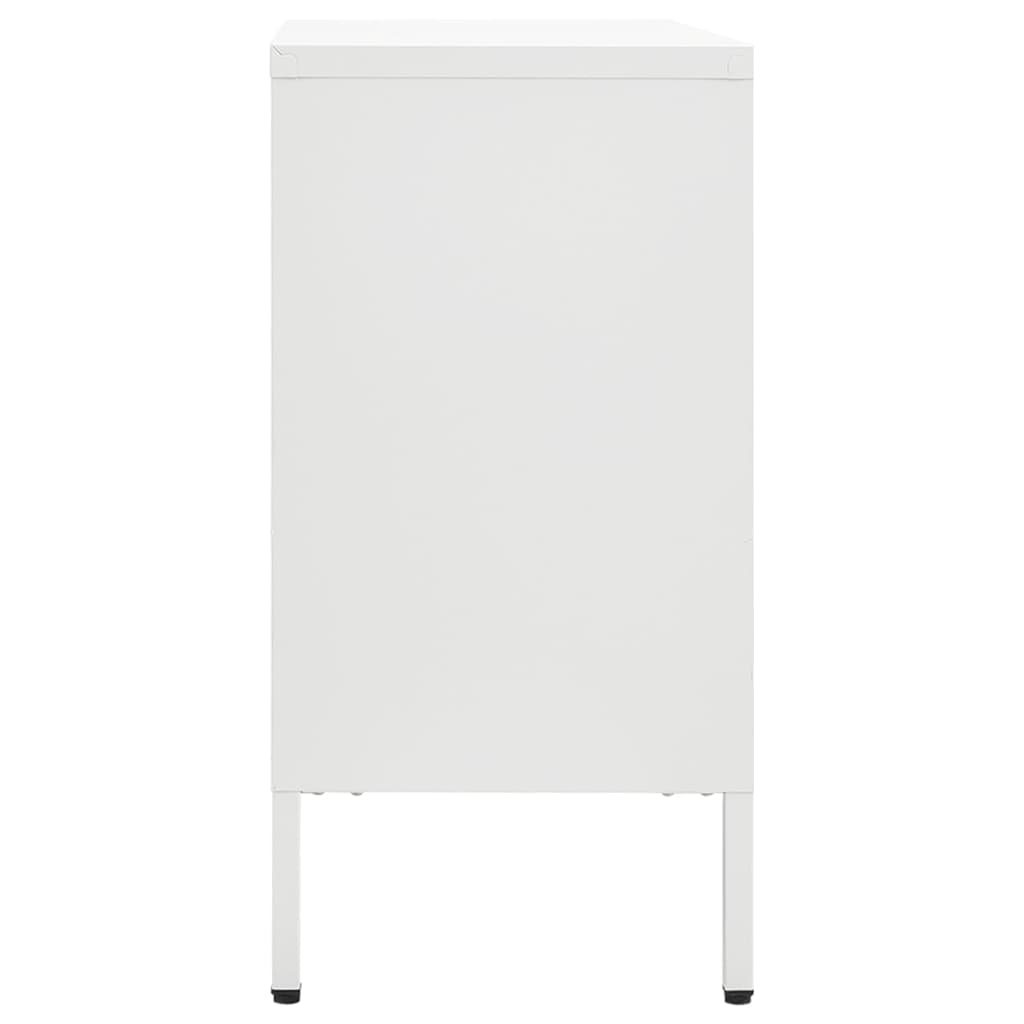 vidaXL Sideboard Weiß 75x35x70 cm Stahl und Hartglas