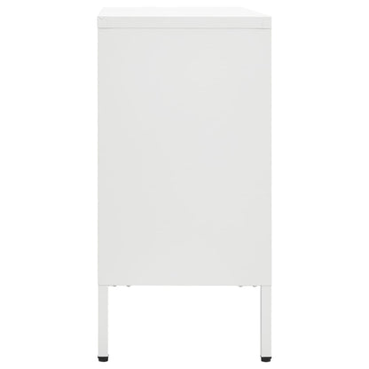 vidaXL Sideboard Weiß 75x35x70 cm Stahl und Hartglas