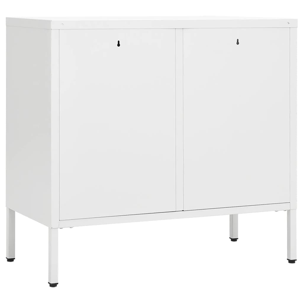 vidaXL Sideboard Weiß 75x35x70 cm Stahl und Hartglas