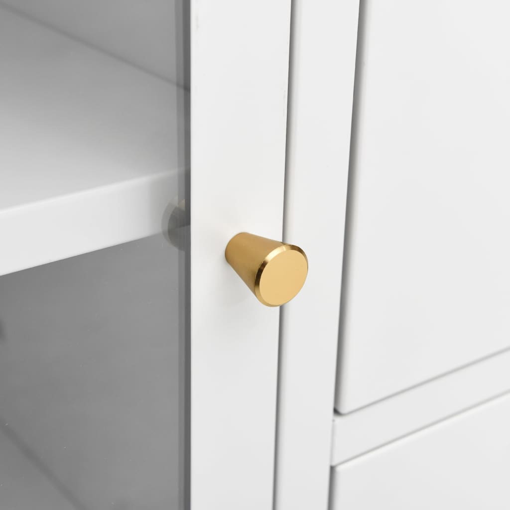 vidaXL Sideboard Weiß 75x35x70 cm Stahl und Hartglas
