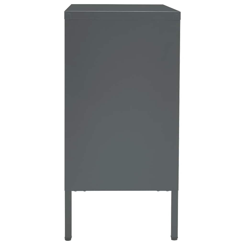 vidaXL Sideboard Anthrazit 75x35x70 cm Stahl und Hartglas