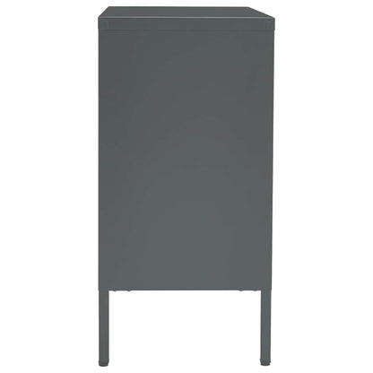 vidaXL Sideboard Anthrazit 75x35x70 cm Stahl und Hartglas