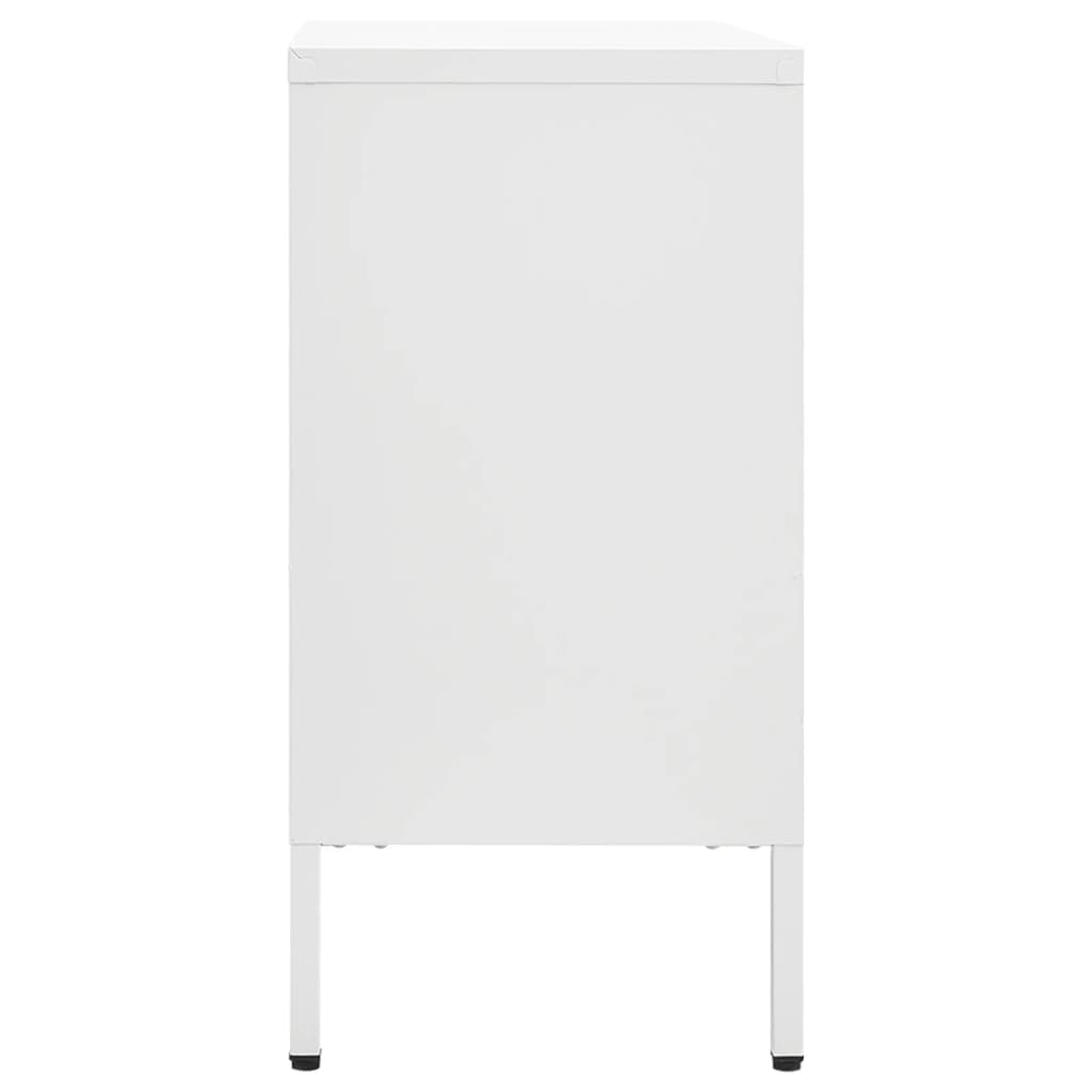 vidaXL Sideboard Weiß 105x35x70 cm Stahl und Hartglas