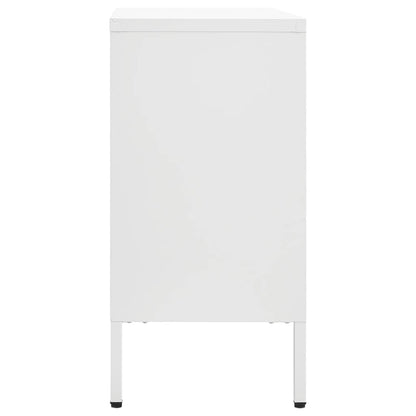 vidaXL Sideboard Weiß 105x35x70 cm Stahl und Hartglas