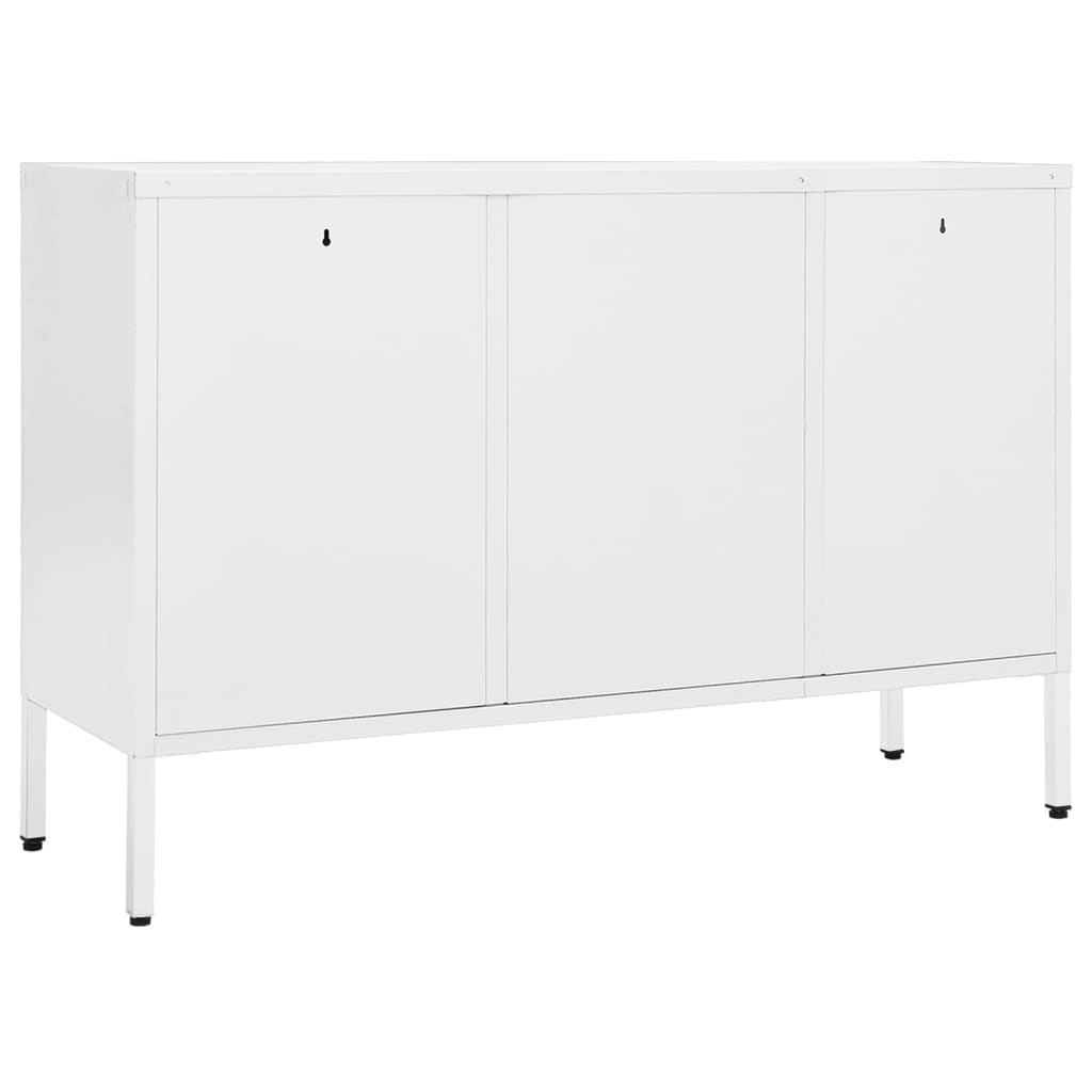 vidaXL Sideboard Weiß 105x35x70 cm Stahl und Hartglas
