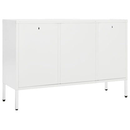 vidaXL Sideboard Weiß 105x35x70 cm Stahl und Hartglas