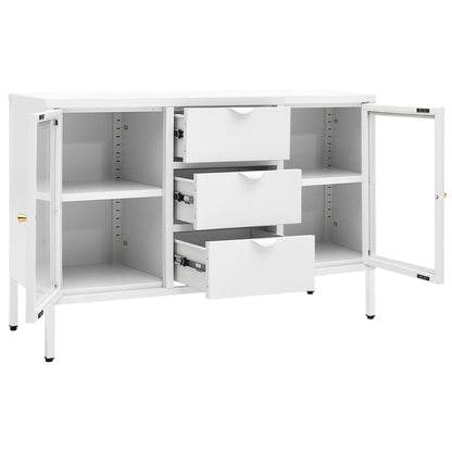 vidaXL Sideboard Weiß 105x35x70 cm Stahl und Hartglas
