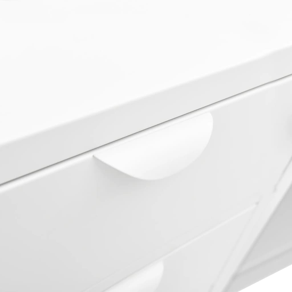 vidaXL Sideboard Weiß 105x35x70 cm Stahl und Hartglas