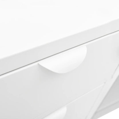 vidaXL Sideboard Weiß 105x35x70 cm Stahl und Hartglas