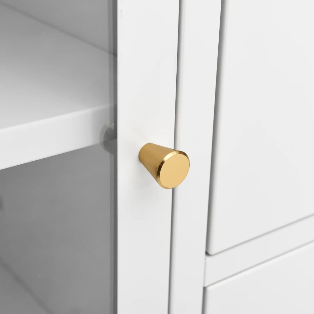 vidaXL Sideboard Weiß 105x35x70 cm Stahl und Hartglas