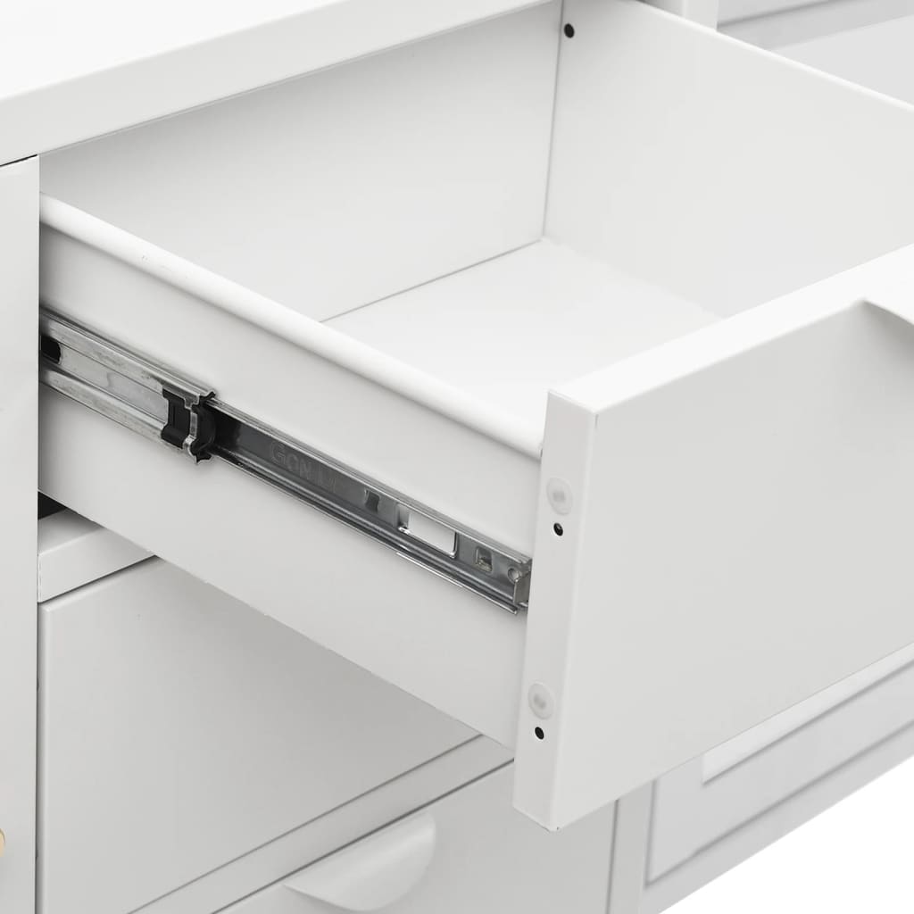 vidaXL Sideboard Weiß 105x35x70 cm Stahl und Hartglas