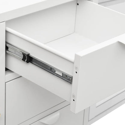vidaXL Sideboard Weiß 105x35x70 cm Stahl und Hartglas
