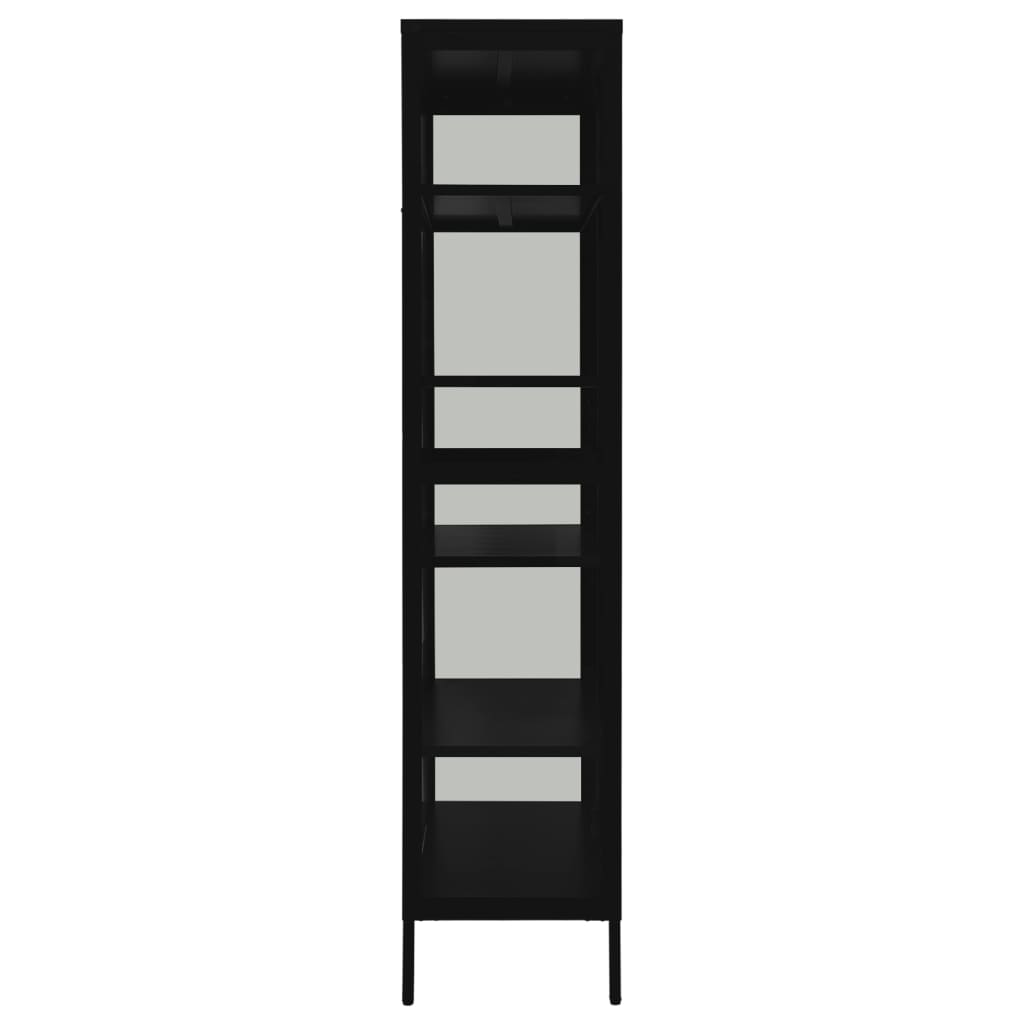 vidaXL Vitrine noire 90x40x180 cm Acier et verre trempé