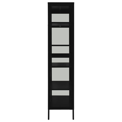 vidaXL Vitrine noire 90x40x180 cm Acier et verre trempé