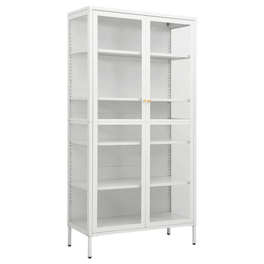 vidaXL Vitrine blanche 90x40x180 cm en acier et verre trempé