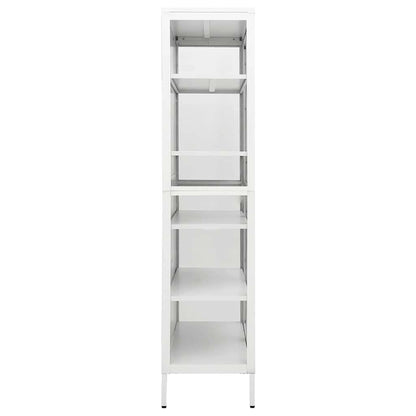 vidaXL Vitrine blanche 90x40x180 cm en acier et verre trempé