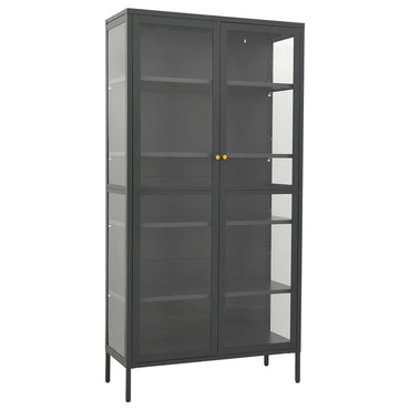 vidaXL Vitrine anthracite 90x40x180 cm acier et verre trempé