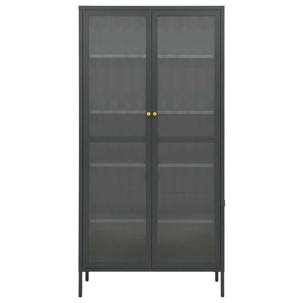 vidaXL Vitrine anthracite 90x40x180 cm acier et verre trempé