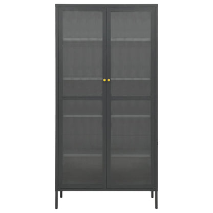 vidaXL Vitrine anthracite 90x40x180 cm acier et verre trempé