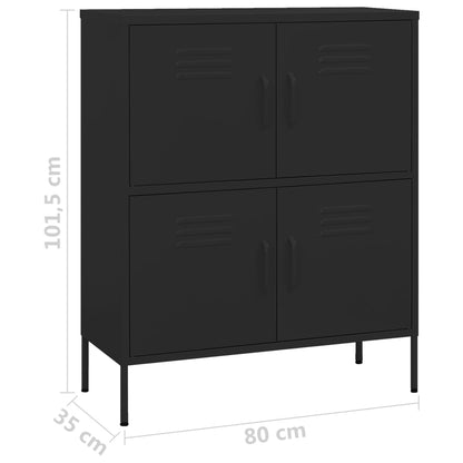vidaXL Lagerschrank Schwarz 80x35x101,5 cm Stahl