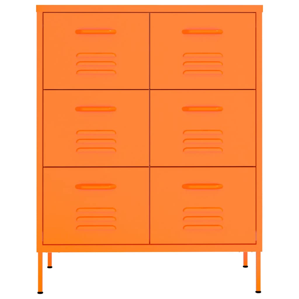 vidaXL Schubladenschrank Orange 80x35x101,5 cm Stahl