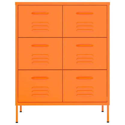 vidaXL Schubladenschrank Orange 80x35x101,5 cm Stahl