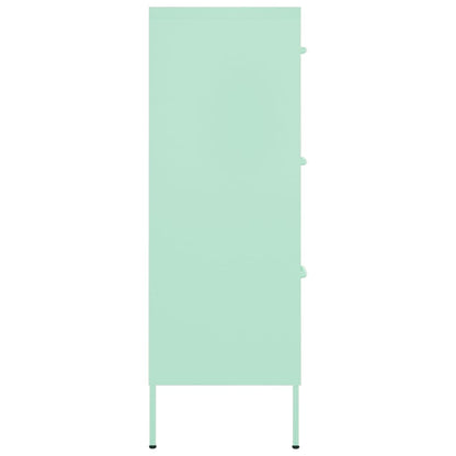 vidaXL Schubladenschrank Minzgrün 80x35x101,5 cm Stahl