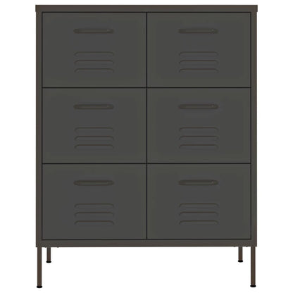 vidaXL Schubladenschrank Anthrazit 80x35x101,5 cm Stahl