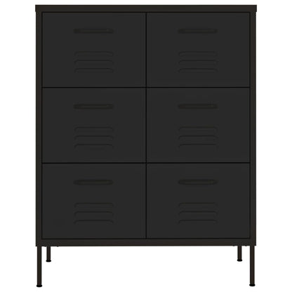 vidaXL Schubladenschrank Schwarz 80x35x101,5 cm Stahl