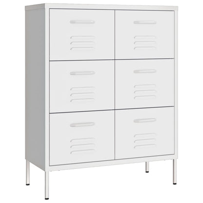 vidaXL Schubladenschrank Weiß 80x35x101,5 cm Stahl