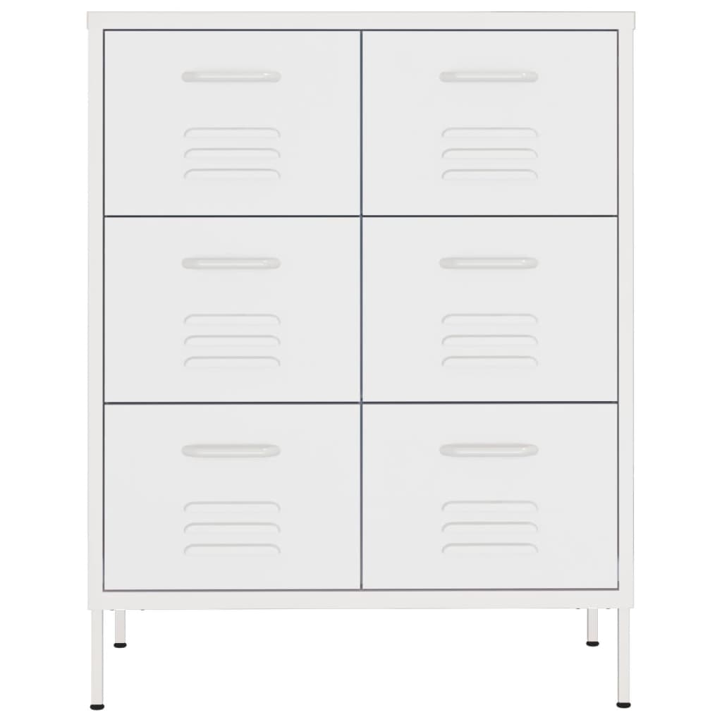 vidaXL Schubladenschrank Weiß 80x35x101,5 cm Stahl
